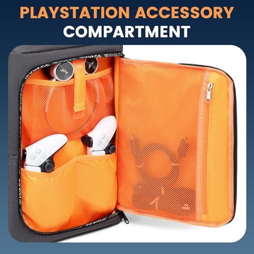 GOTECH Travel Backpack for PS5, Protective Carrying Case Bag for 17.3’’ Laptop, Controllers, Game Discs and More Gaming Accessories, PS5 Carrying Case with Multiple Pockets - Image 3