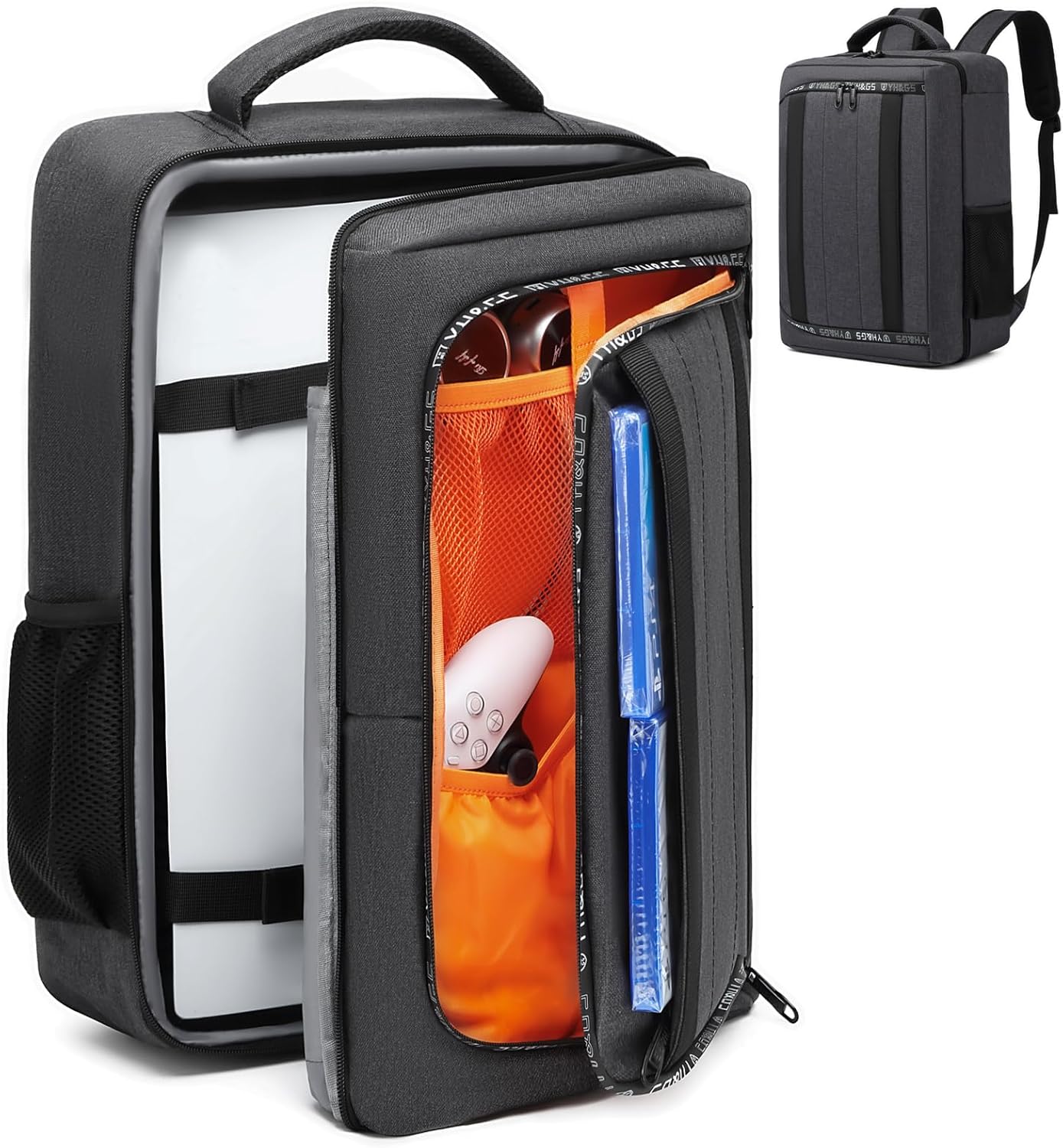 GOTECH Travel Backpack for PS5, Protective Carrying Case Bag for 17.3’’ Laptop, Controllers, Game Discs and More Gaming Accessories, PS5 Carrying Case with Multiple Pockets - Image 9